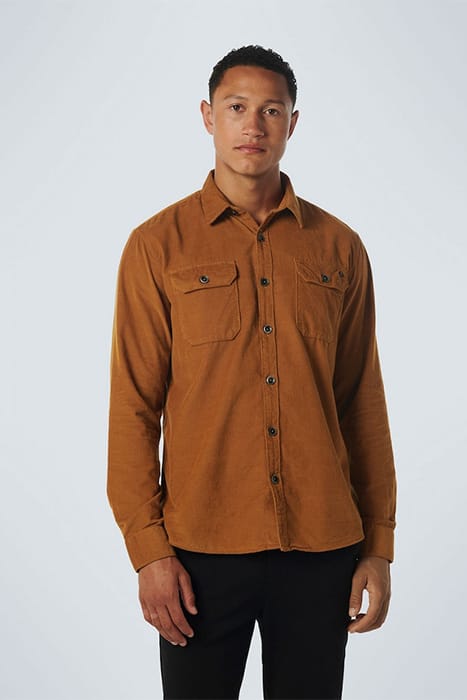 SHIRT CORDUROY SOLID CARAMEL 1