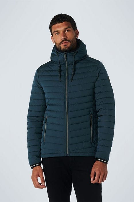 JACKET HOODED SHORT FIT PADDED SHADOW BLUE 1