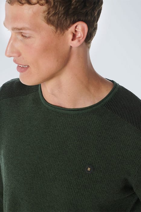 PULLOVER CREWNECK 2 COLOURED JACQUARD DARK GREEN 6