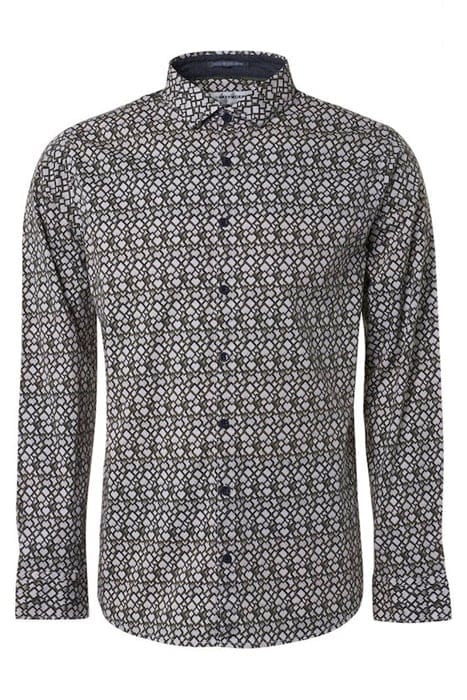 SHIRT STRETCH ALLOVER PRINTED DARK GREEN 1