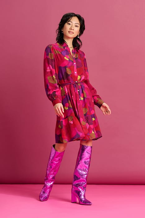 DRESS - BRUSHWORK FIERY PINK 2