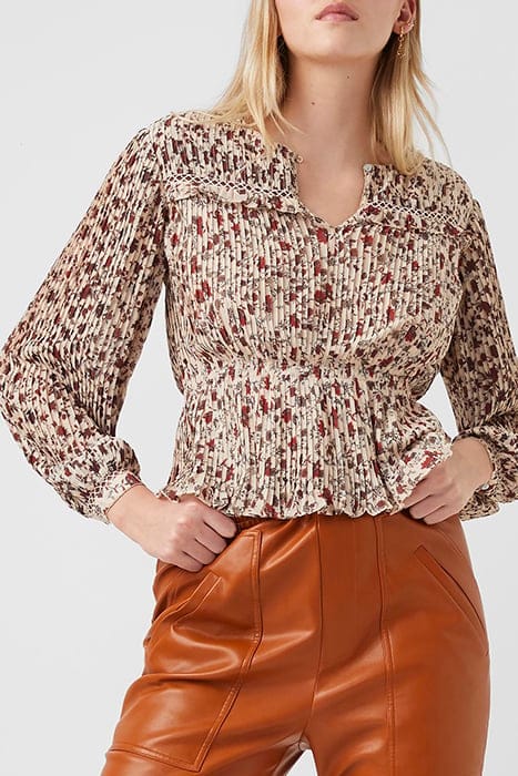 ALISON RECYCLD GGT PLEATD TOP CLASSIC CREAM MULTI 1