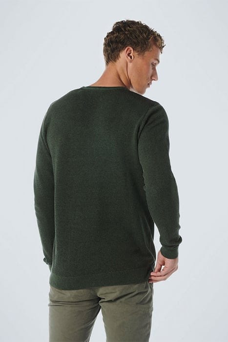 PULLOVER CREWNECK 2 COLOURED JACQUARD DARK GREEN 2