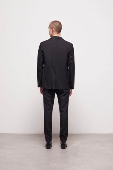SATIN LAPEL CROSSED JACKET BLACK 3