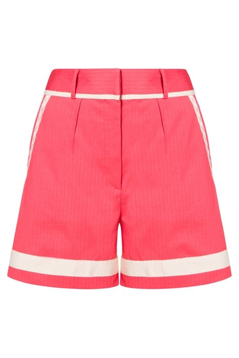 SARTORIAL DETAILS HERRINGBONE COTTON SHORTS PINK 3