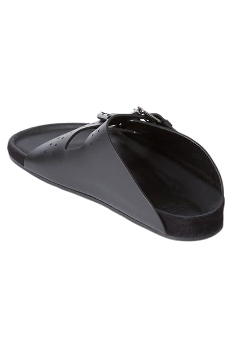 LEATHER SANDAL WITH METAL BUCKLES BLACK 4