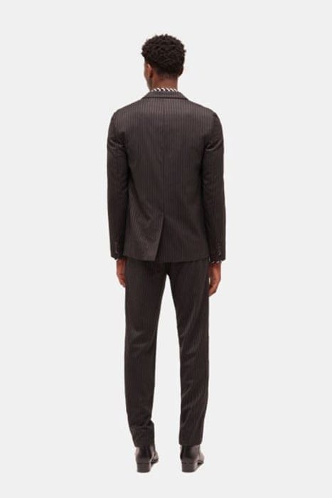 CLASSIC PIPPING COLLAR SUIT JACKET BLACK GREY 2