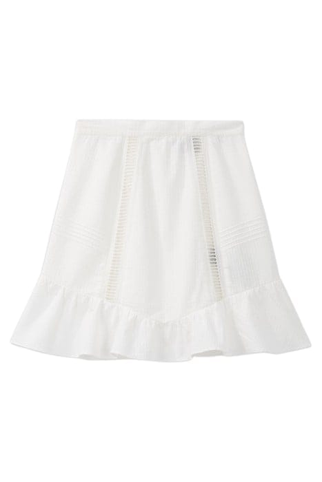 SHORT SKIRT WITH LACE OFF WHITE 5