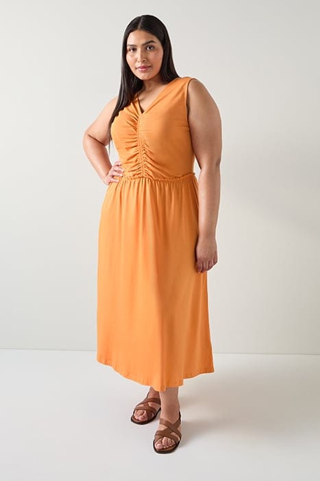DR CLAUD MIDI JERSEY DRES BURNT ORANGE 1