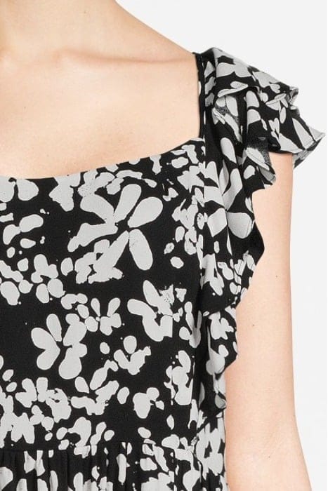 FLORAL DRAPE STRAPPY MAXI DRSS SZ18 BLACK/SUMMER WH 5