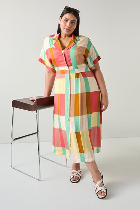 DR IZZY BLOCK PRINT DRESS MULTI 3