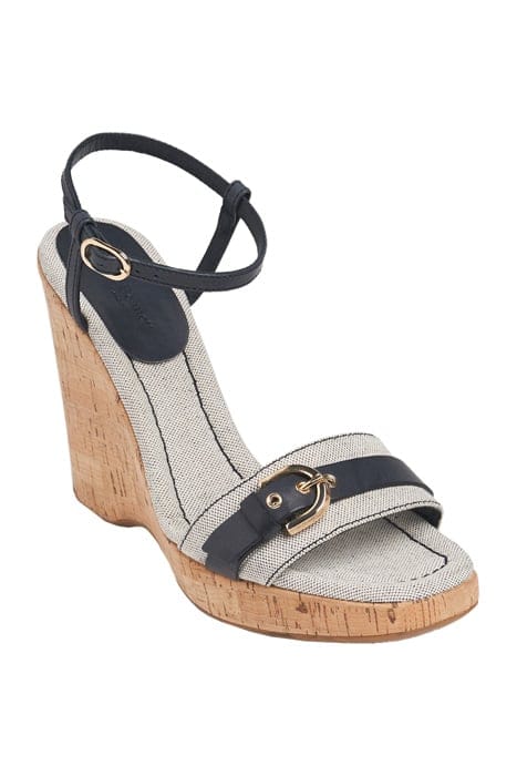 SKY CORK CANVAS WEDGE NAVY 2