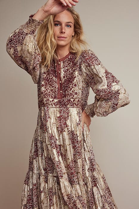 DRESS PRINTED LUREX JACQUARD PURPLE 3