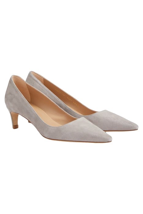 AVA SET BACK HEEL COURT PALE GREY 2