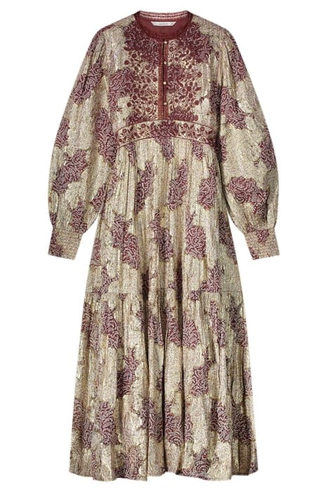 DRESS PRINTED LUREX JACQUARD PURPLE 1
