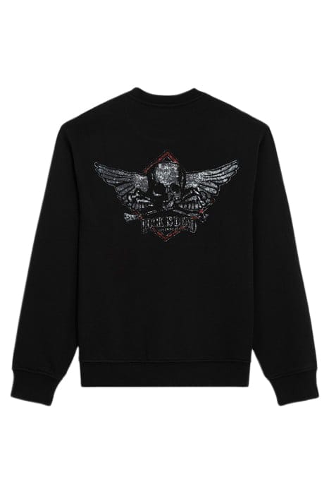 ROCK IS DEAD ROUND NECK SWEATSHIRT BLACK WASHED 6