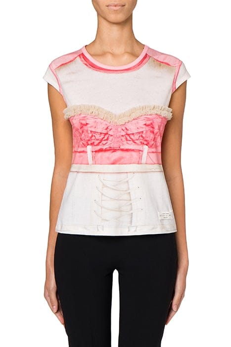 INSIDE OUT TROMPE-L'ŒIL JERSEY T-SHIRT PINK 1
