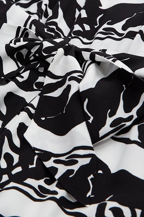 SHORT TIED DRESS WITH LONG SLEEVES BLACK / WHITE 2