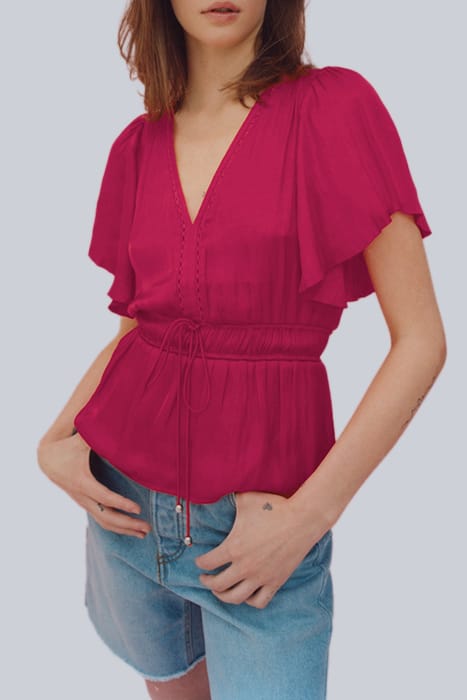 FUCHSIA PEPLUM BLOUSE 1