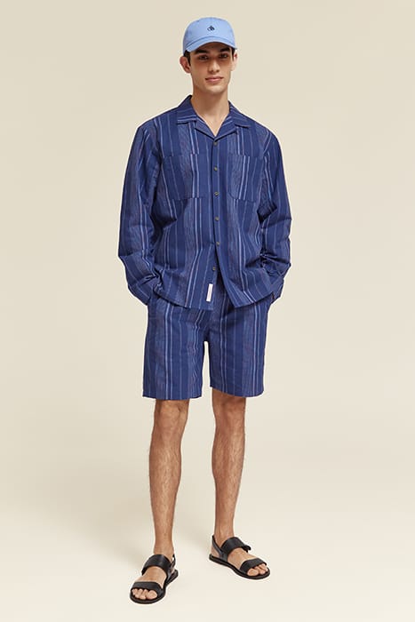 SPACE DYE STRIPE SHIRT NAVY BLUE STRIPE 2