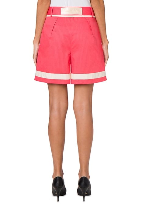SARTORIAL DETAILS HERRINGBONE COTTON SHORTS PINK 2