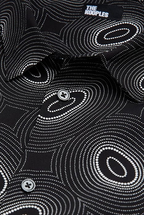 SLIM SHIRT D GALAXY PATTERN BLACK WHITE 2