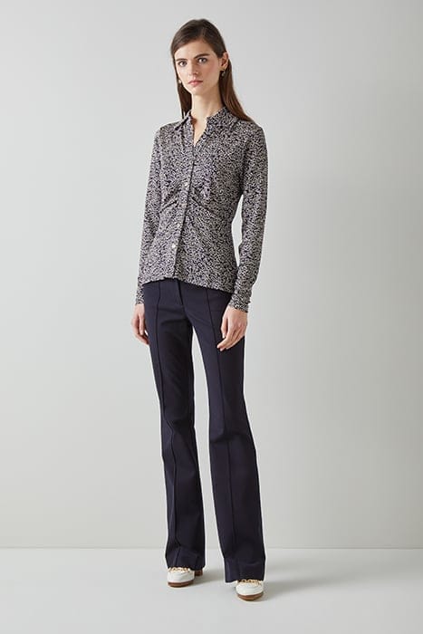 MOLLY HEART BUTTON-DOWN SHIRT NAVY/IVORY 2
