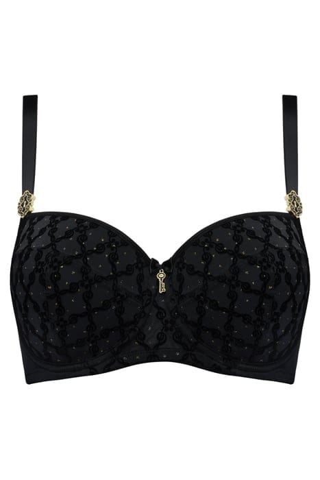 CALLIOPE BLACK AND GOLD PRINT BALCONY BRA 2