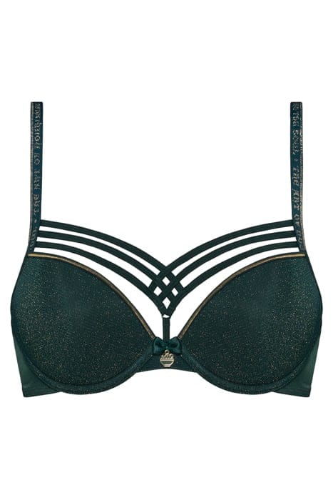 DAME DE PARIS PINE GREEN AND GOLD LUREX PUSH UP BRA 3