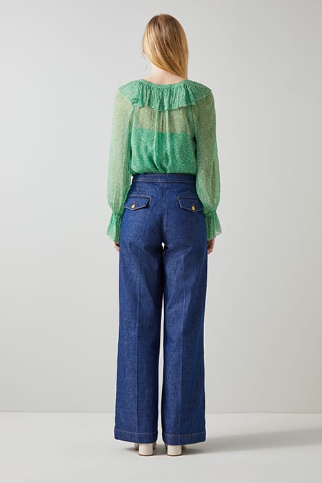ANNIE FRILL BLOUS GREEN 3