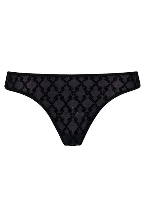 CALLIOPE BLACK AND GOLD PRINT THONG 3