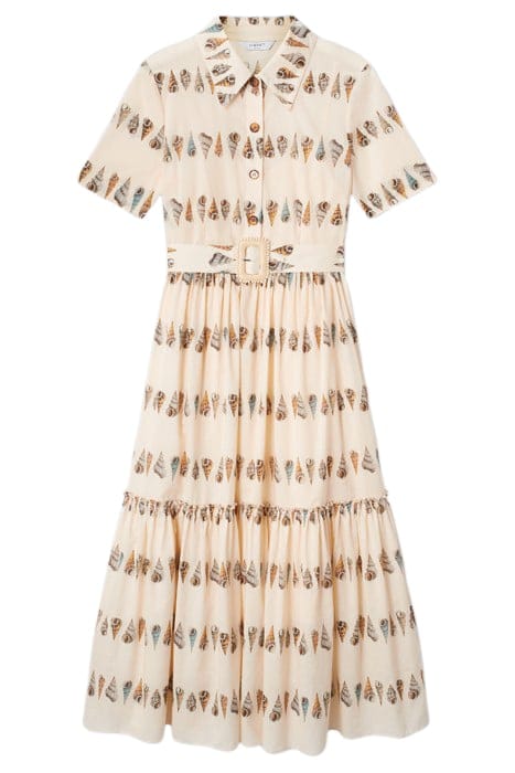 BELLA PRINTED SHIRT DRESS NATURAL/ECRU 2