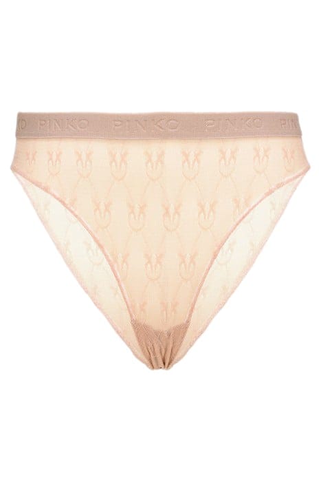 SENZA PAROLE SLIP PIZZO INDEMAGLIATO JACQUARD C/LOGO GARNET  3