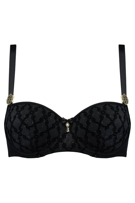 CALLIOPE BLACK AND GOLD PRINT BALCONY BRA 3