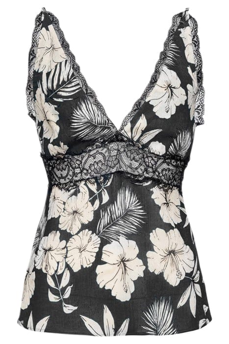 TROVATO TOP JAQUARD STAMPA FIORE GRAFICO BLACK/BUTTER 4