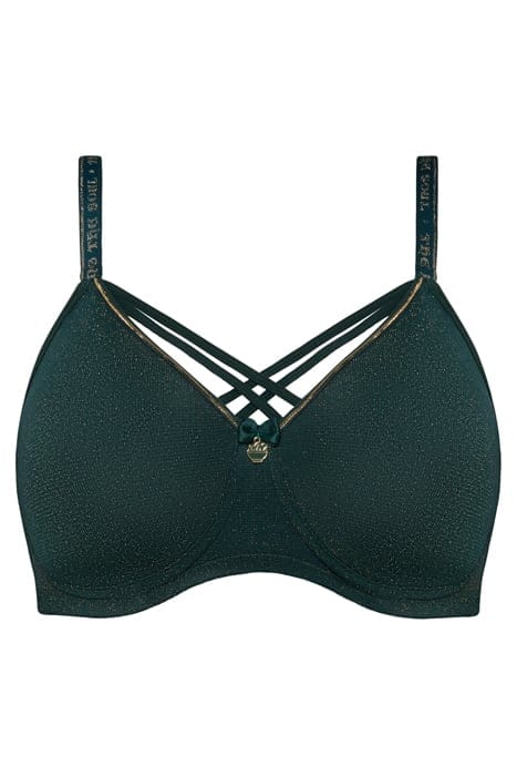 DAME DE PARIS GREEN AND GOLD LUREX PROSTHETIC CARE BRA BRA 2