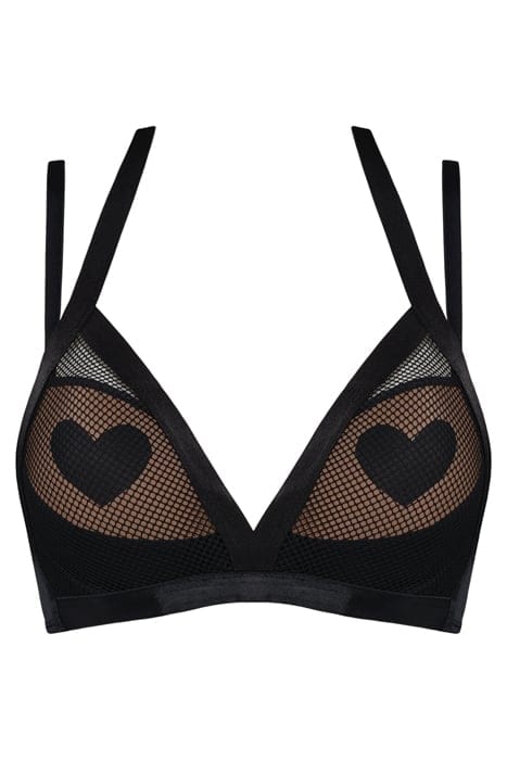 HEARTBREAKER BLACK MESH AND SAND PUSH UP BRA 3