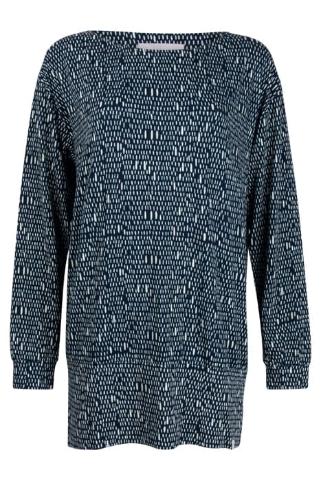LONG LOOSE TEE CREW PRINT LONG SLEEVES DARK BLUE WITH STRIPE 1