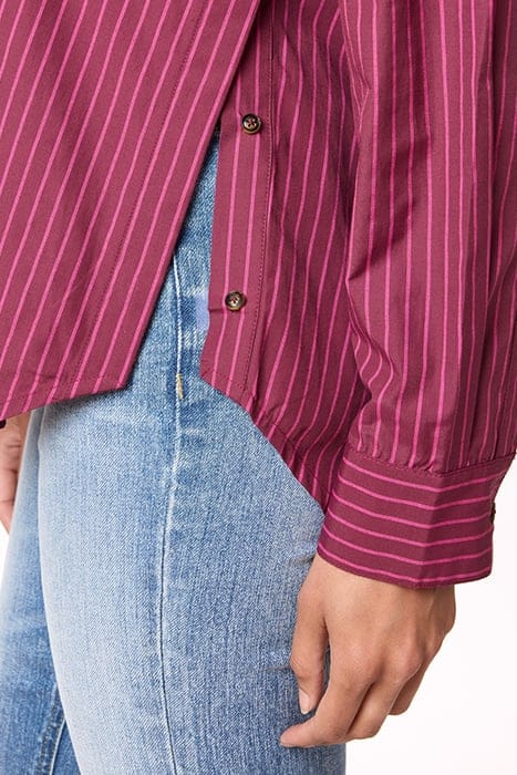 BOYFRIEND SHIRT W/ BUTTON DTL BURGUNDY/MAGENTA 4