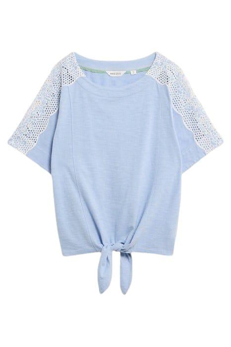 SARA TIE HEM TOP MID BLUE 1