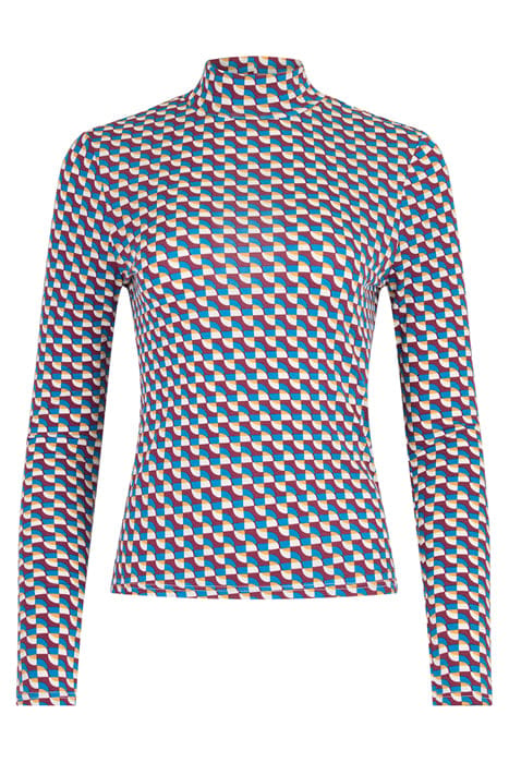 LS MOCK NECK TEE MICRO GEO 1