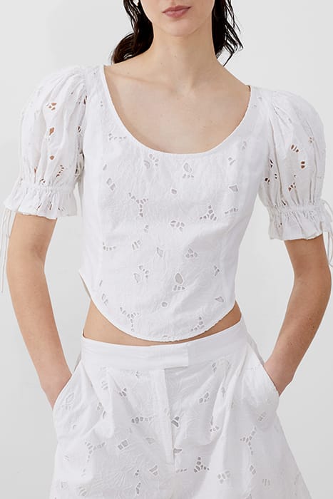 RHODES COTTON EMBROIDERED TOP WHITE 1