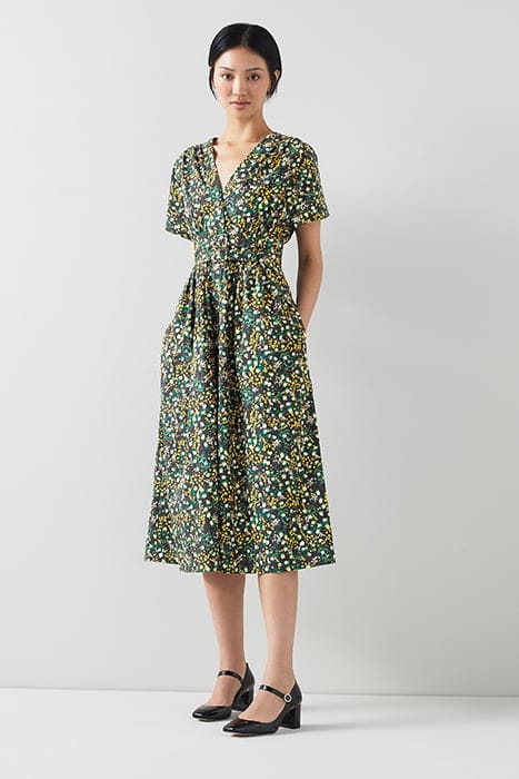 EVA MEADOW MIDI DRESS BLACK 1