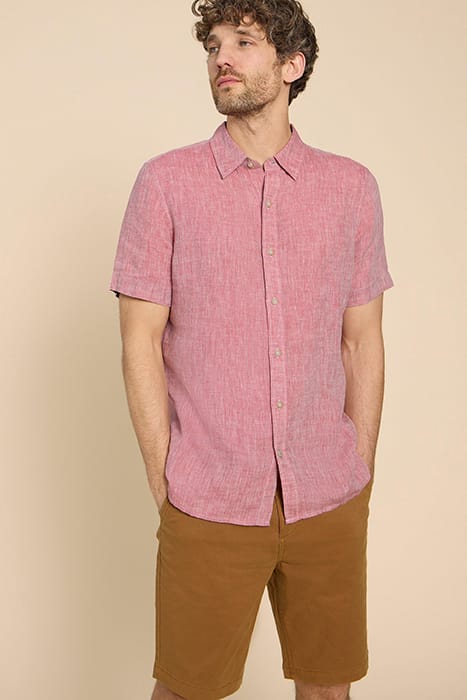 PEMBROKE  LINEN SHIRT MID RED 1