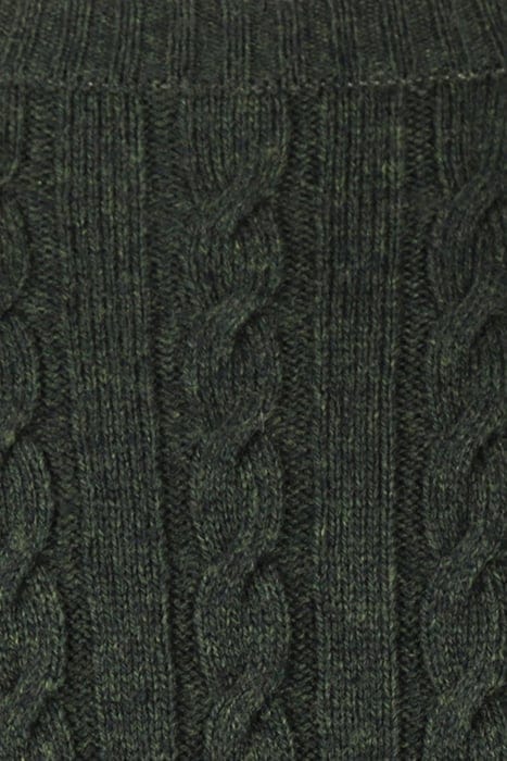CABLE CREW NECK SWEATER DARK SAGE 3