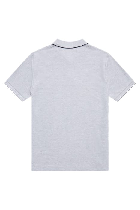SINGLE TIPPED PIQUE POLO LGT GREY MEL/MARINE 2