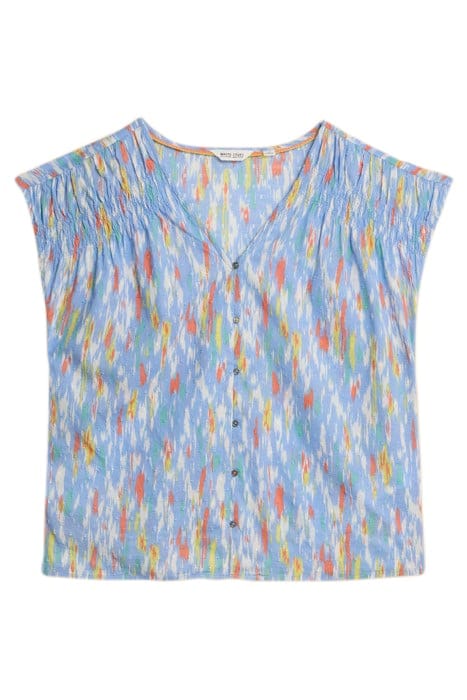 RAE COTTON VEST BLUE PRINTED 2