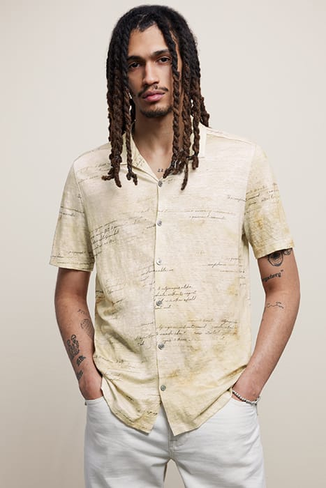 DOYERS REGULAR FIT SS LINEN CAMP SHIRT W TOAST 1