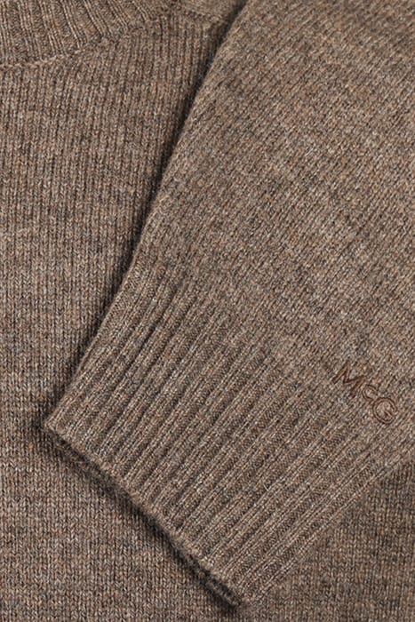 LAMBSWOOL CREW NECK SWEATER MEDIUM BROWN 3
