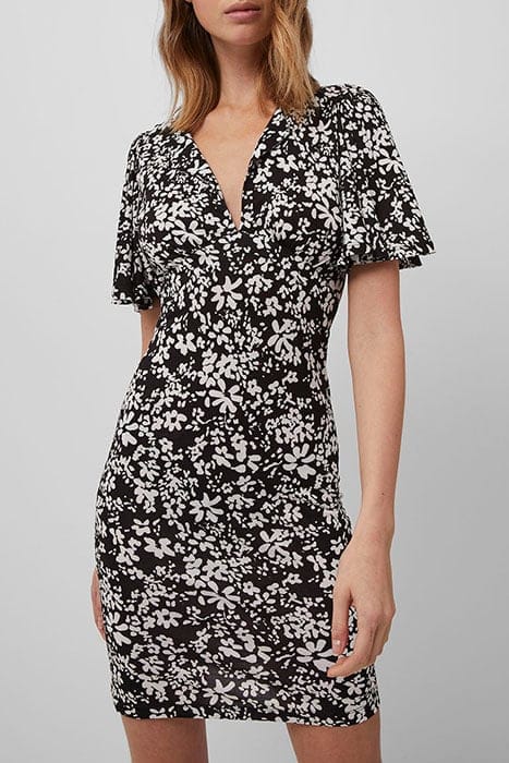 RITA FLORALE MED JRSY SSLV DRS BLACK 1